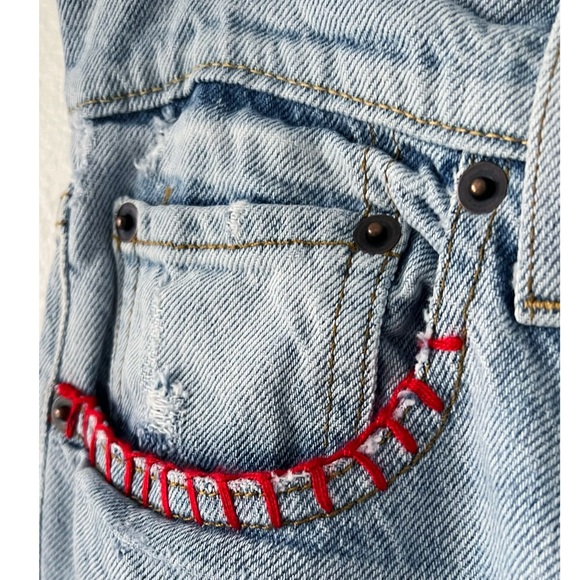 NSF HANK Blanket Stitch 5 Pocket Light Wash Denim Reflection Wash Jeans Size 28 - Picture 2 of 12